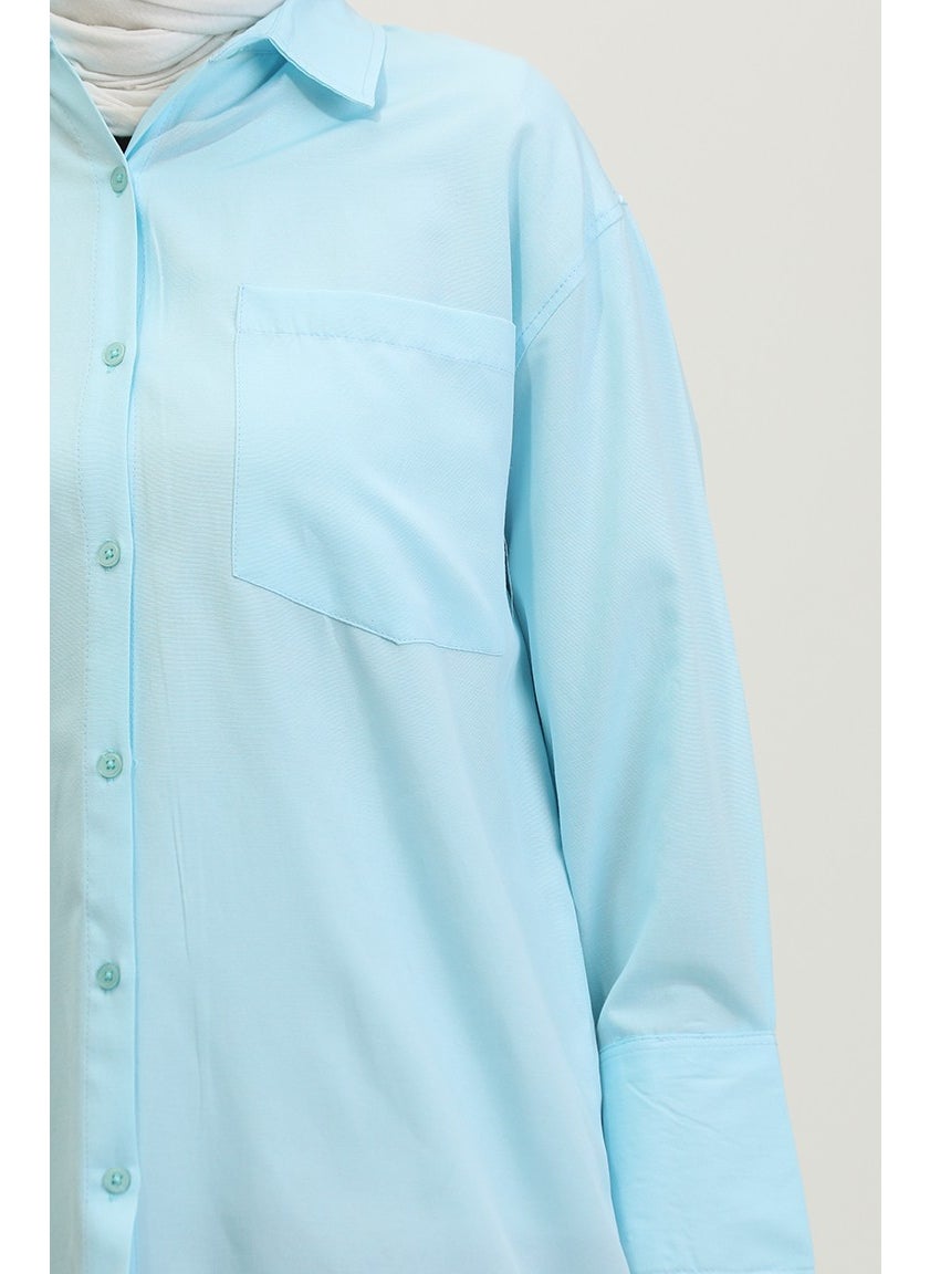 Sefa Merve Pocket Tunic 4805-06 Turquoise  - Image 4