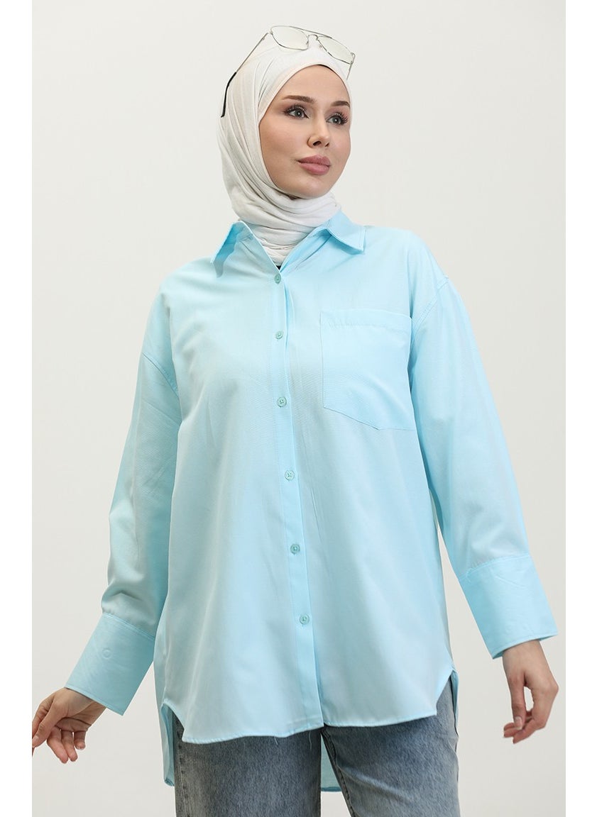 Sefa Merve Pocket Tunic 4805-06 Turquoise  - Image 1