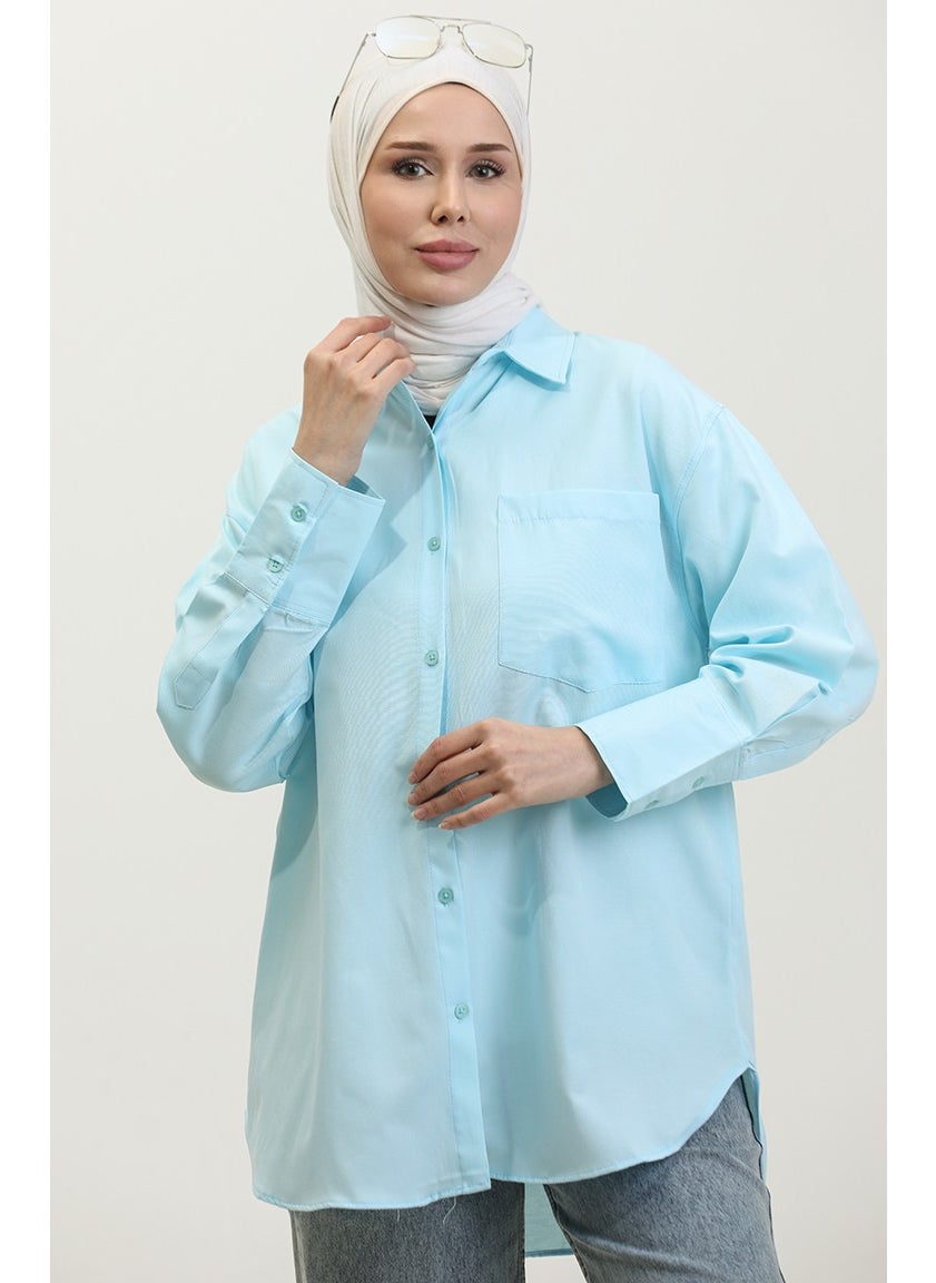 Sefa Merve Pocket Tunic 4805-06 Turquoise  - Image 3