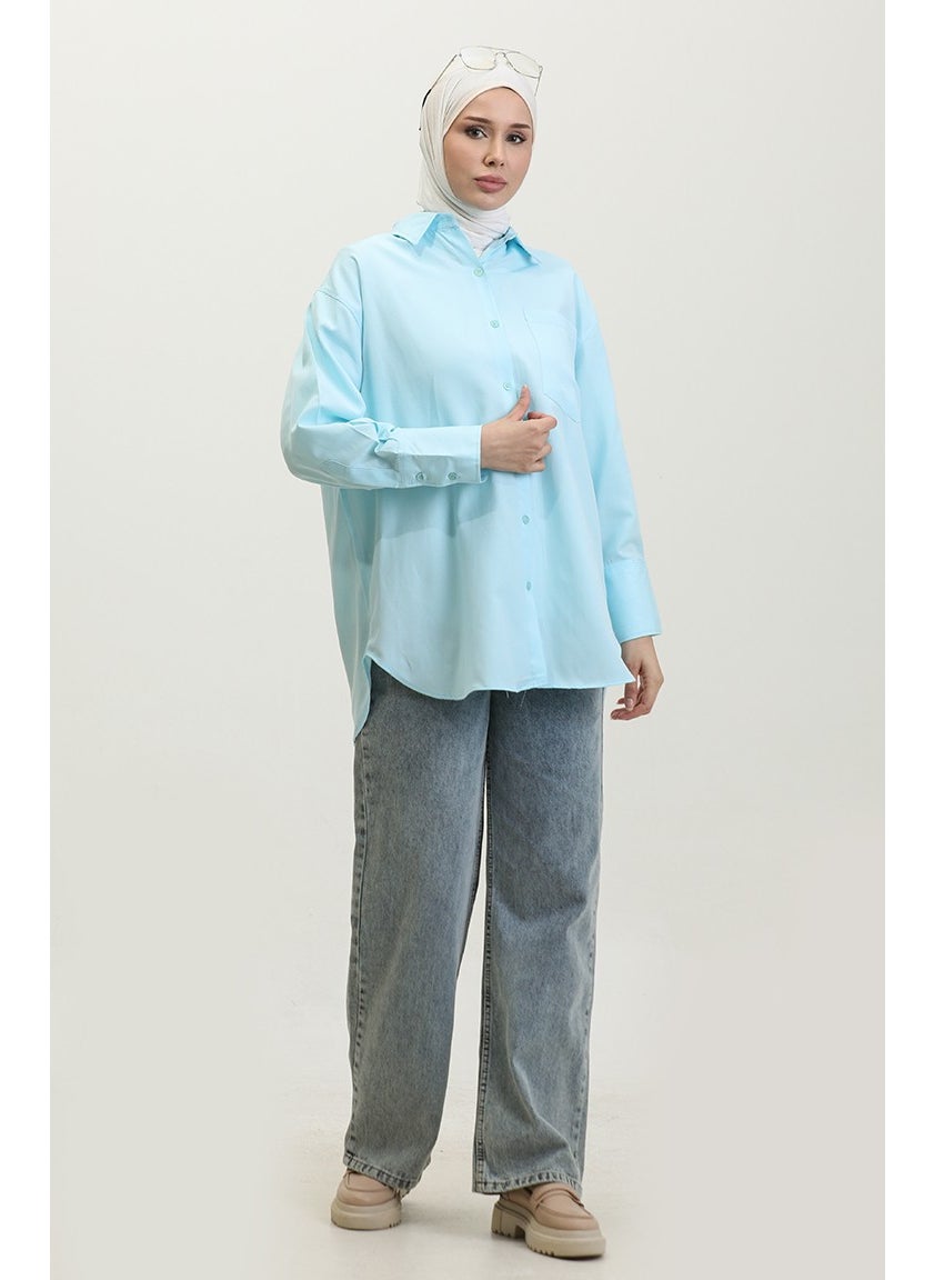 Sefa Merve Pocket Tunic 4805-06 Turquoise  - Image 2