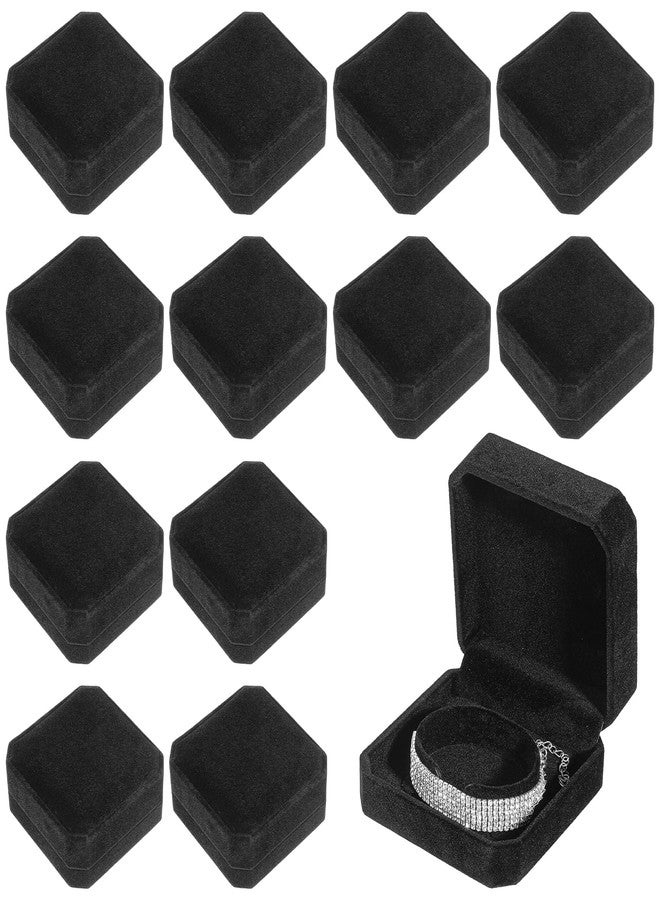 Tobeelec 12 Pcs Velvet Bracelet Boxes for Jewelry Gift, Classic Black Bracelet Gift Box Jewelry Box Storage Case Organizer Holder for Wedding, Engagement, Proposal, Birthday and Anniversary (Black) - Image 2