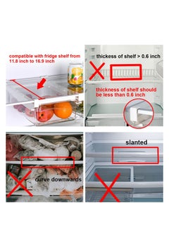 KASTWAVE Small Fridge Drawer Organizer, Mini Refrigerator Drawers Storage Box,  Fit for Fridge Shelf Under, Pull Out Refrigerator Storage Drawers for Food, Drinks, Dividers Are Removable, 0.6" (4-grid)  - Image 4