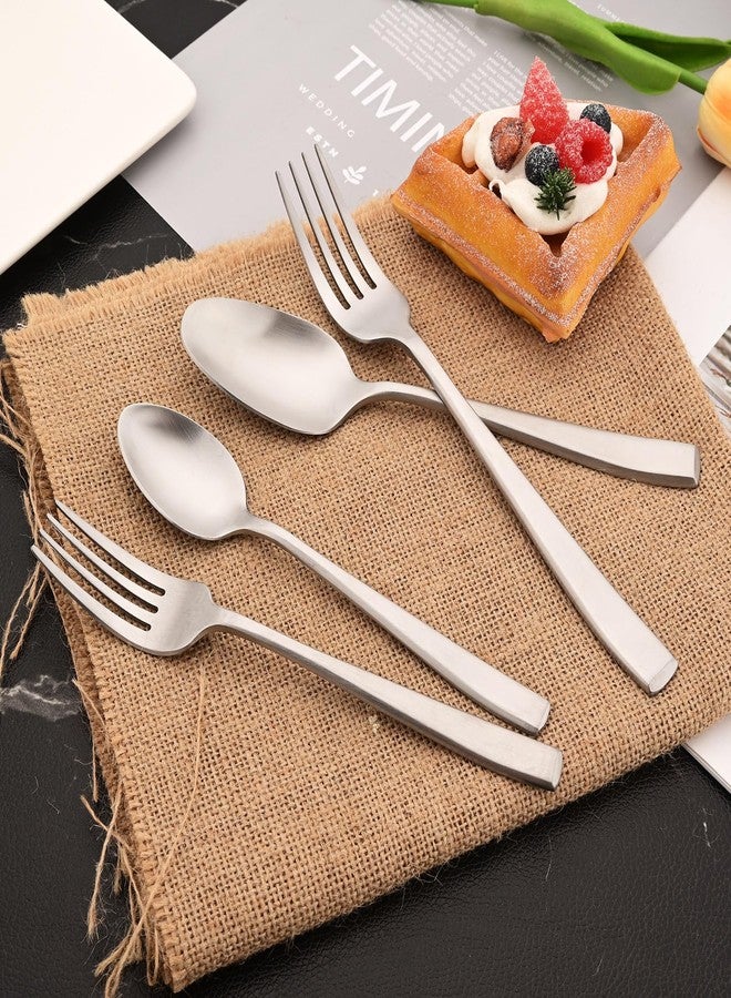Snplowum Silver 18/10 Stainless Steel Dessert Spoon Set of 8, Soup Spoon Mixing Milk Teaspoon Cream Scoop, Matte Finish (6.69-inch) - Image 2