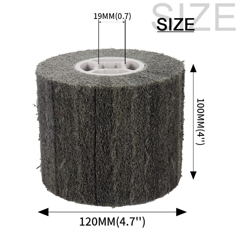 Baisiky 120x100x19mm Non-Woven Abrasive Wire Drawing Polishing Burnishing Wheel Flap Brush for Surface Treatment Stainless Steel, Aluminum, Copper, and More - 60 Grit - Image 1