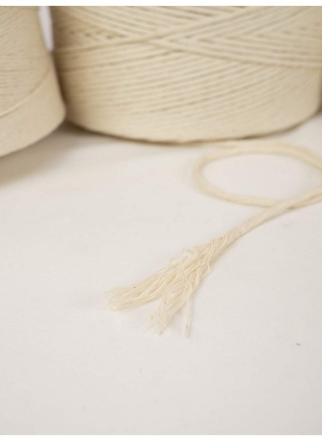 Bulk Macrame Cord | 100% Natural, Unbleached Cotton | Single Twist | Soft | Made in USA (2 mm x 2.5 lb Cone) XC