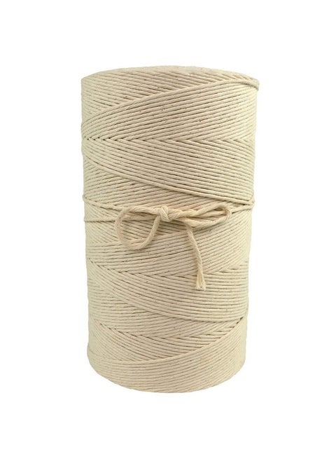 Bulk Macrame Cord | 100% Natural, Unbleached Cotton | Single Twist | Soft | Made in USA (2 mm x 2.5 lb Cone) XC