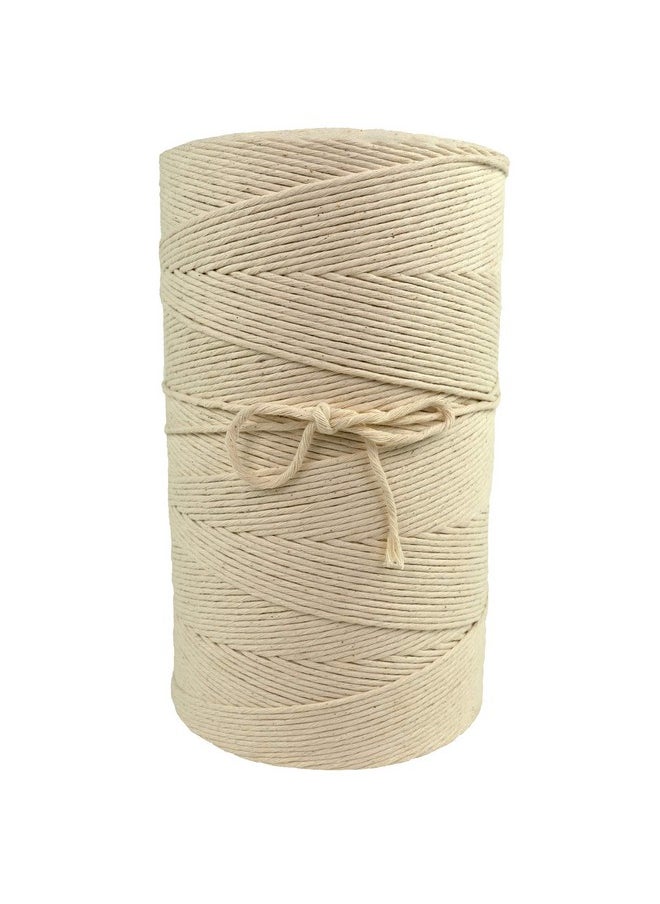Bulk Macrame Cord | 100% Natural, Unbleached Cotton | Single Twist | Soft | Made in USA (2 mm x 2.5 lb Cone) XC