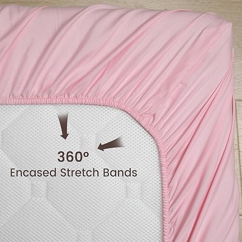 PHF 3 Pack Soft Bassinet Sheets, Rose Floral Breathable Comfy Cradle Sheets for Baby Girls, No Slip Universal Fit for Most Cradle and Bassinet Mattress, Rose Floral - Image 4