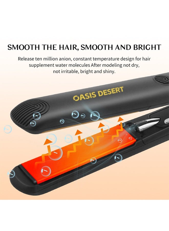Oasis Desert 2-In-1 Straightener And Curler, Multiple Temperature Adjustments, Up To 480℉, Ceramic Coated Plate, Rapid Heating