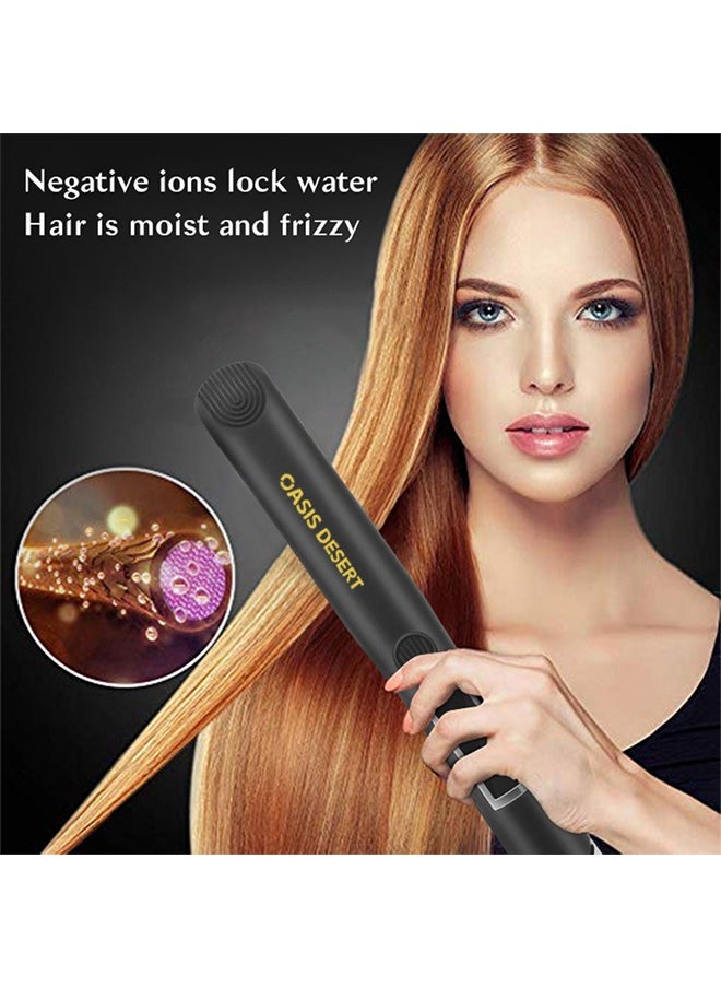 Oasis Desert 2-In-1 Straightener And Curler, Multiple Temperature Adjustments, Up To 480℉, Ceramic Coated Plate, Rapid Heating