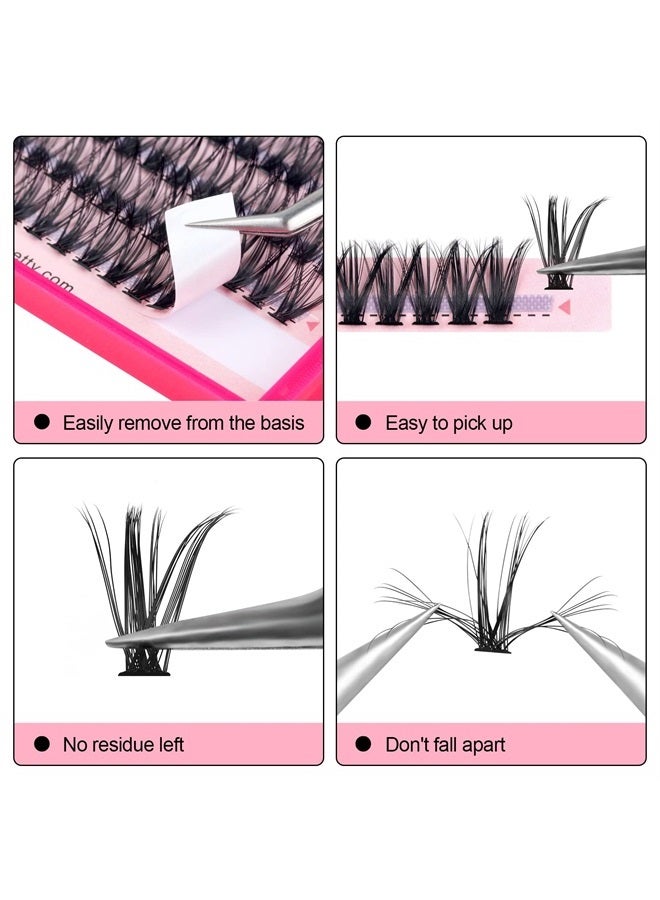 Fenshine Cluster Eyelash Extensions, 280pcs 40D Cluster Eyelashes, 0.07 D Curl 13mm Natural False Eyelashes Cluster Soft Individual Lashes DIY Eyelash Extension