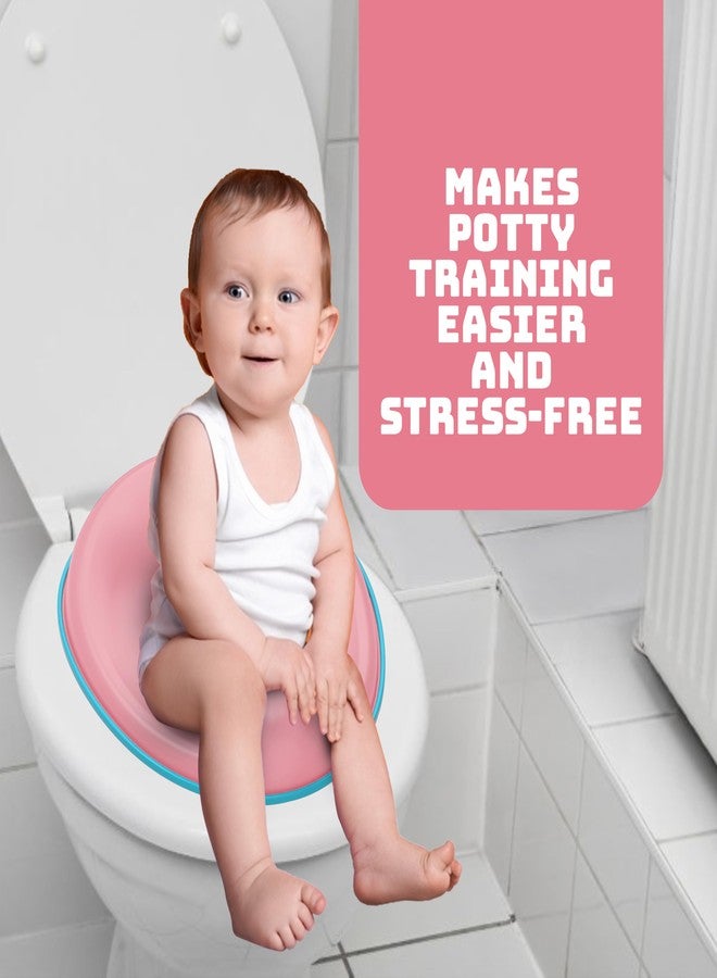 FLYI - Portable Baby Western Potty Training Seat for Boys & Girls | 1+ Years Baby Potty Seat, Non-Slip Suction Cups, Splash Guard Fits All Western Toilets (Pink) - Image 2