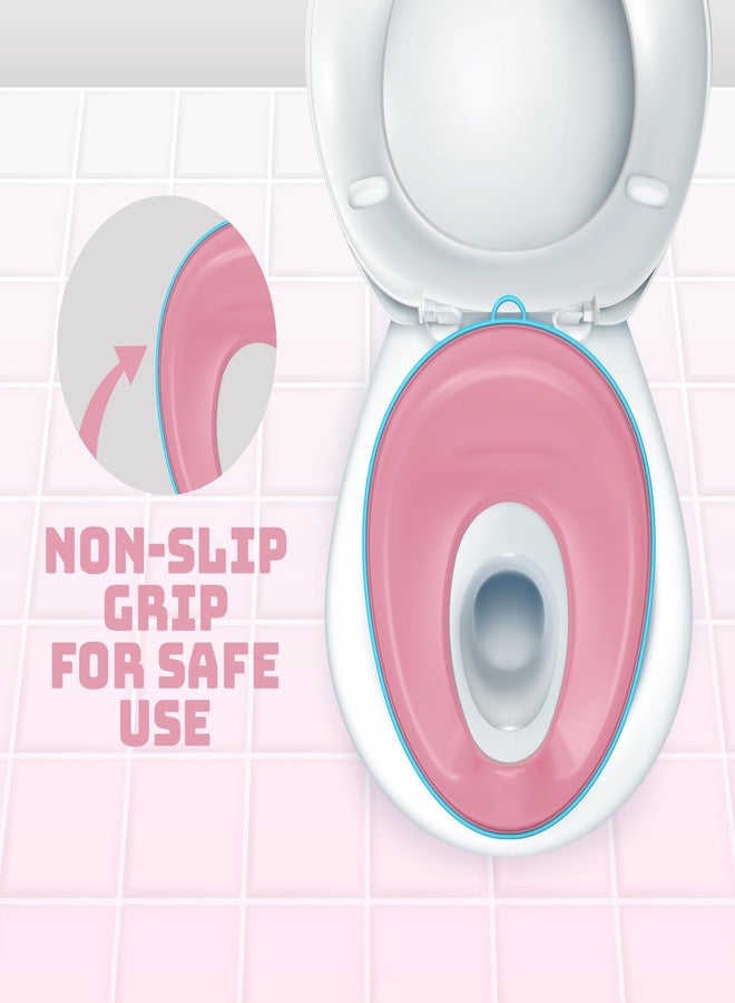 FLYI - Portable Baby Western Potty Training Seat for Boys & Girls | 1+ Years Baby Potty Seat, Non-Slip Suction Cups, Splash Guard Fits All Western Toilets (Pink) - Image 5