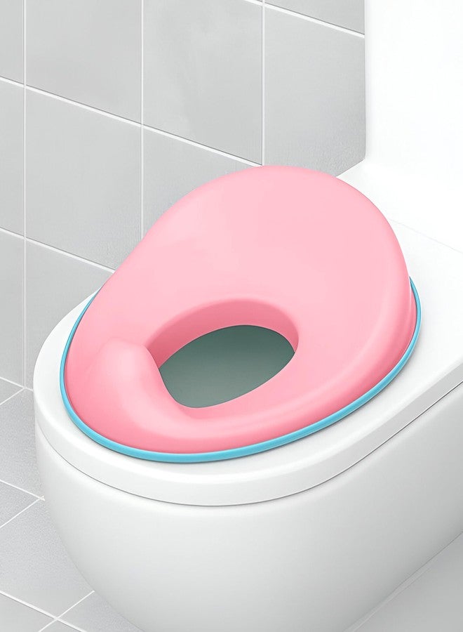 FLYI - Portable Baby Western Potty Training Seat for Boys & Girls | 1+ Years Baby Potty Seat, Non-Slip Suction Cups, Splash Guard Fits All Western Toilets (Pink) - Image 1