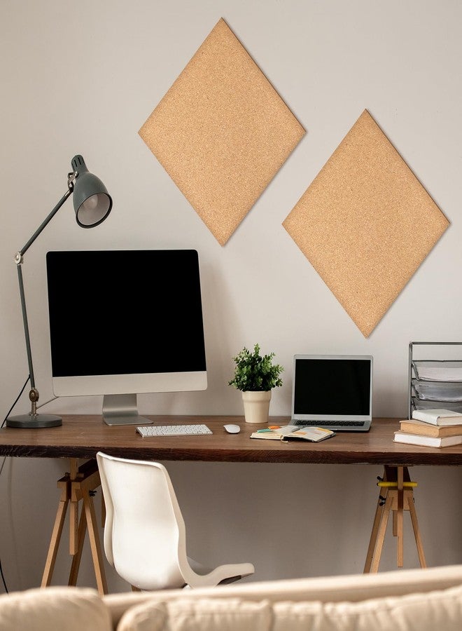 Alrhso 2 PCS 8 X 8 Inch Cork Board Small Thick Cork Board Square Cork-Tile Self Adhesive Tiles for Home Office Wall Decorations - Image 3