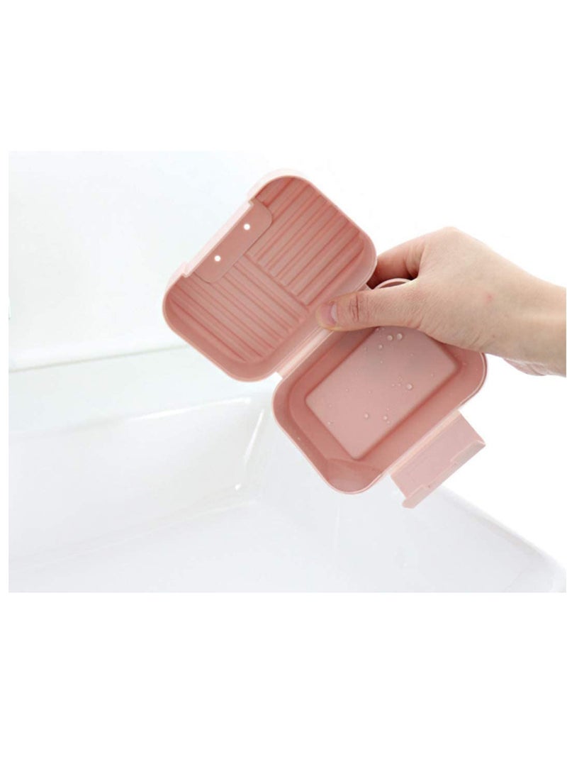 SYOSI Travel Soap Box 2 Pack Soap Dish With Lid Plastic Soap Case Box Waterproof And Leakproof Soap Container With Toothbrush Box For HomeTravelCampingGym PinkBlue - Image 3