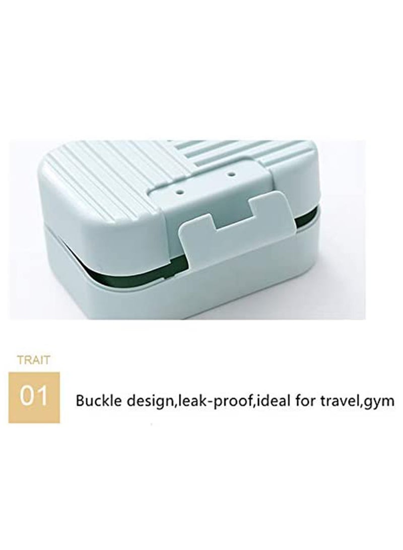 SYOSI Travel Soap Box 2 Pack Soap Dish With Lid Plastic Soap Case Box Waterproof And Leakproof Soap Container With Toothbrush Box For HomeTravelCampingGym PinkBlue - Image 4