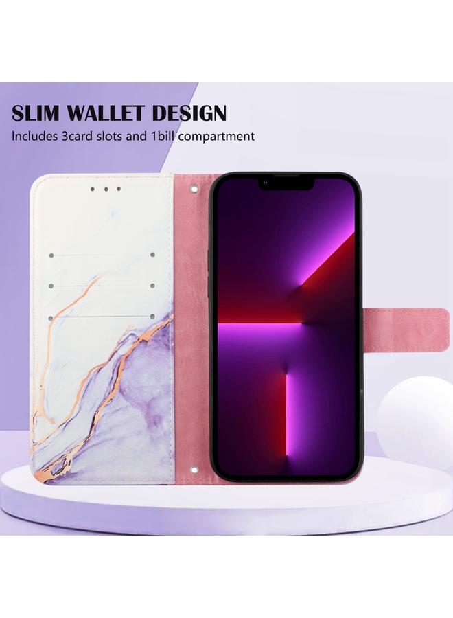 اس-توب جراب هاتف iPhone 13 mini PT003 من الجلد القابل للطي بنمط رخامي - Image 4