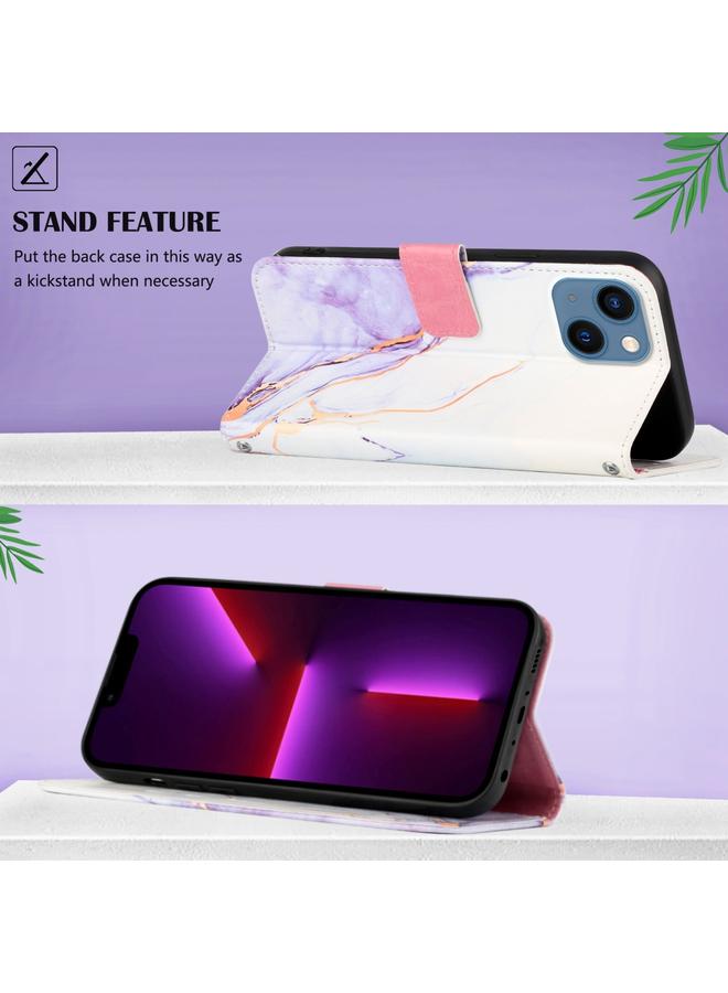 اس-توب جراب هاتف iPhone 13 mini PT003 من الجلد القابل للطي بنمط رخامي - Image 3