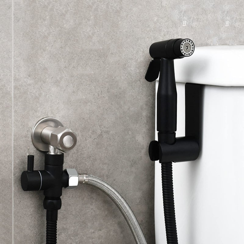 Stainless Steel Handheld Toilet Sprayer With T Connector For Cloth Diaper Cleaning Black - Image 4