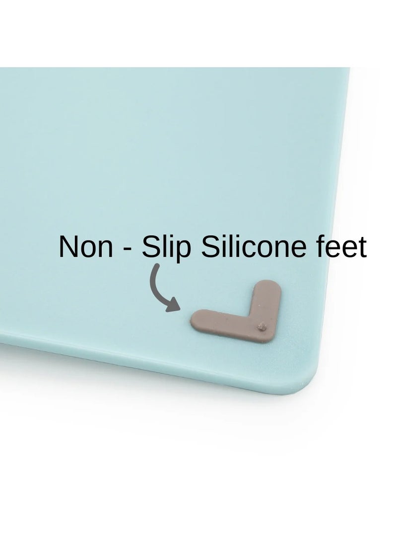 Flexible Cutting Board with Drainage Holes, Non-Slip Design, Mint Green, Space-Saving Hanging Ring, Cut&Drain - Image 5