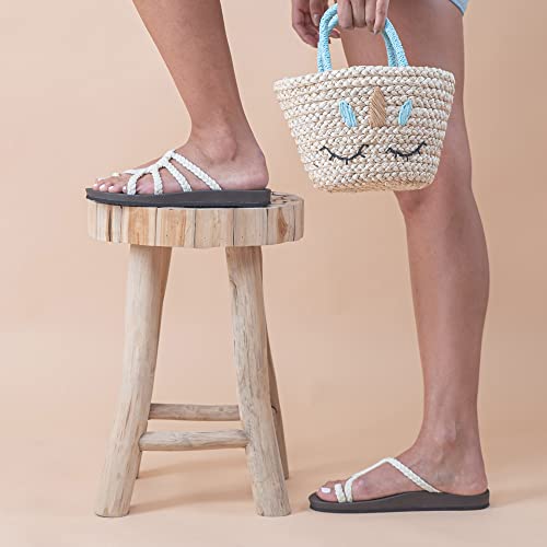 Plaka Relief Flip Flops for Women with Arch Support | Comfy Sandals for Women | Perfect for the Beach, Long Walks or Poolside | Reduces Heel & Back Pain | Pearl | Size 8 - Image 5
