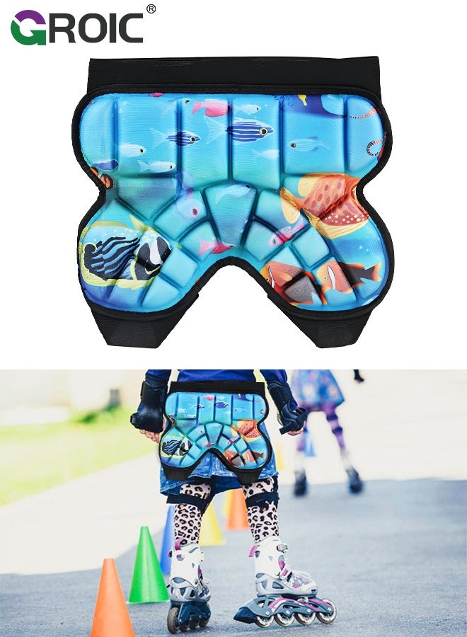 GROIC Kids Hips Protective Pads, Pads for Skating Cycling, 3D Protection for and Tailbone Lightweight, Anti Slip Snowboard Padded Pants, Hip Pads for Ice Skating Ski Skiing Skateboarding Cycling  - Image 1