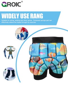 GROIC Kids Hips Protective Pads, Pads for Skating Cycling, 3D Protection for and Tailbone Lightweight, Anti Slip Snowboard Padded Pants, Hip Pads for Ice Skating Ski Skiing Skateboarding Cycling  - Image 3