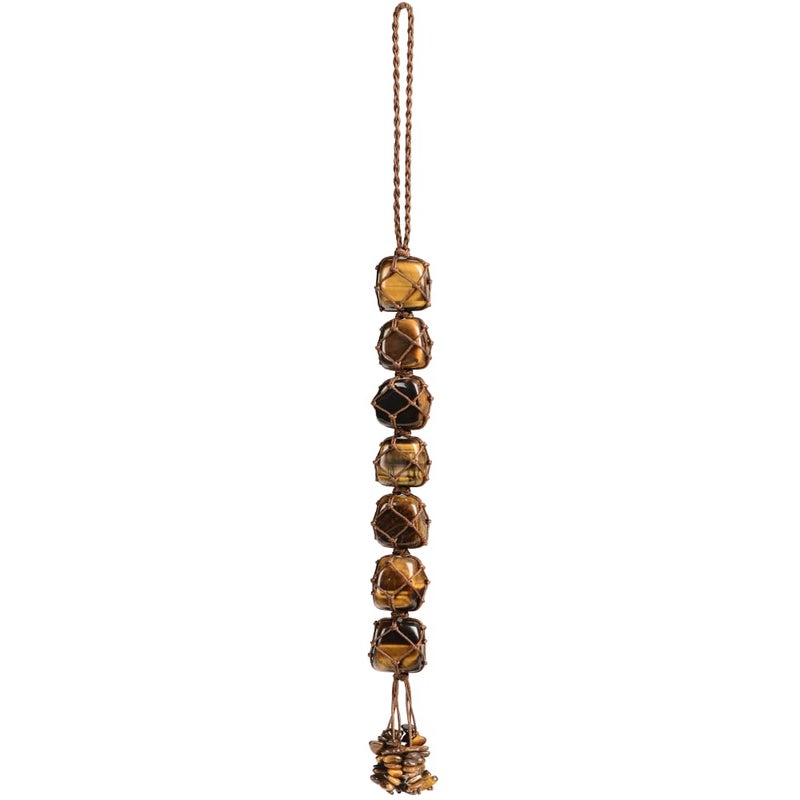 iSTONE Hanging Ornaments Natural Tiger Eye Ornaments Home Decor Gemstones Reiki Feng Shui Ornament Window Wall Ornament - Image 1