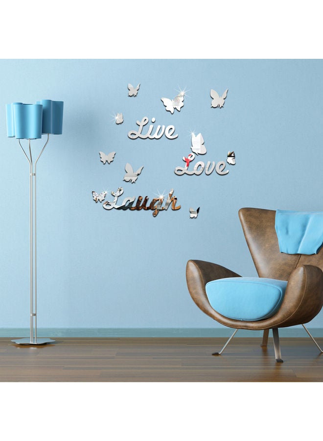 NIBEMINENT Butterfly Letters Wall Sticker Silver - Image 2