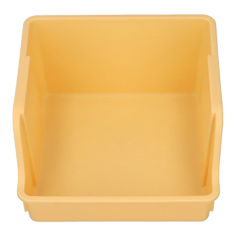 Desktop Book Storage Rack PP Handle Design U Shaped Large Opening Large Capacity Desktop Book Storage Shelf Yellow - Image 3