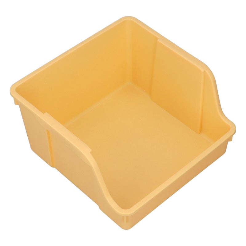Desktop Book Storage Rack PP Handle Design U Shaped Large Opening Large Capacity Desktop Book Storage Shelf Yellow - Image 5