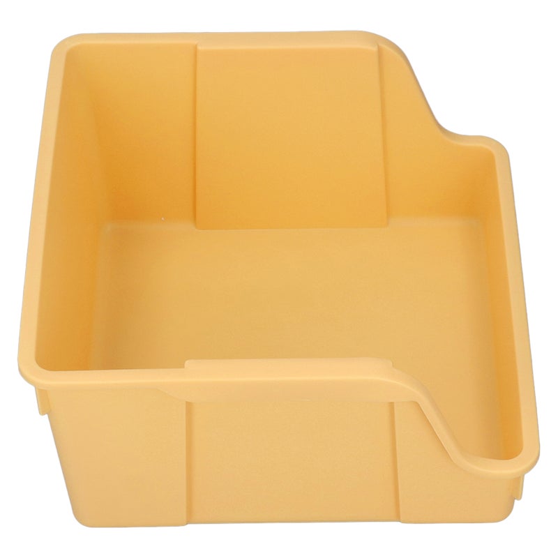 Desktop Book Storage Rack PP Handle Design U Shaped Large Opening Large Capacity Desktop Book Storage Shelf Yellow - Image 4