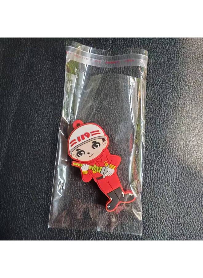 كارتون طفاية حريق يو القرص الإبداعية الحماية من الحرائق لطيف هدية محرك فلاش USB النار مفتاح سلسلة شخصية لينة الغراء دمية يو القرص اللون: رجال الاطفاء + حقيبة Opp سعة التعبئة والتغليف: USB2.0 8 جيجابايت  - Image 1