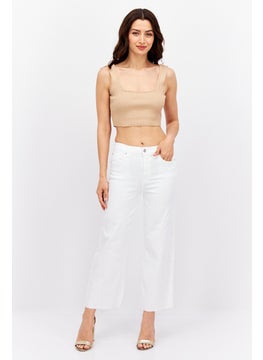 7 FOR ALL MANKIND Women Regular Fit Stretchable Denim Jeans, White  - Image 2