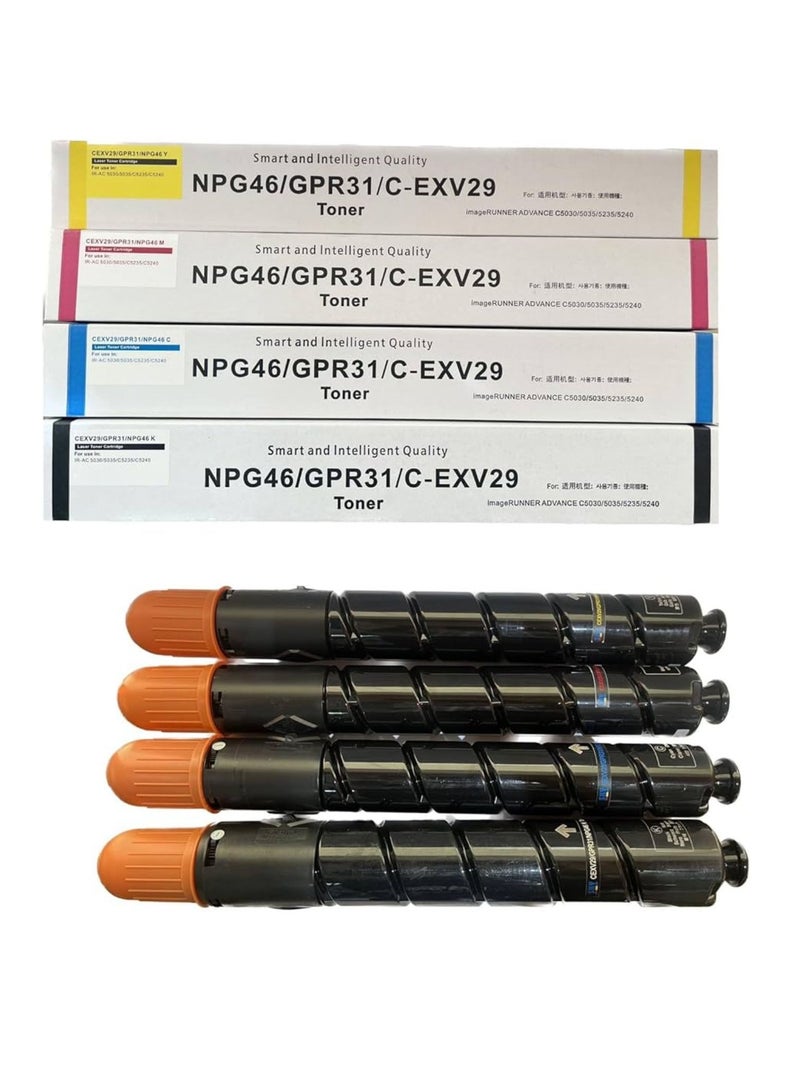Terabyte خراطيش حبر ملونة متوافقة NPG46/GPR-31/EXV29 C-EXV29 NPG-46 GPR-31 4 لأجهزة Image Runner ADV IR C5030 5035 C5235 C5240 - Image 1