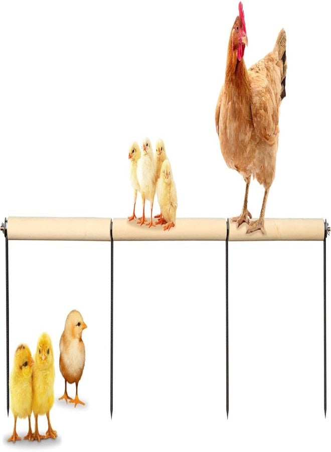 Neeenn Extra Long Chicken Perch Toys, Wooden Chick Perch Stand with Metal Ground Plug, Outdoor Birds Training Platform, Chicken Coop Accessories, Suitable for Poultry Rooster Chicks Large Bird Chicks Parrot - Image 1