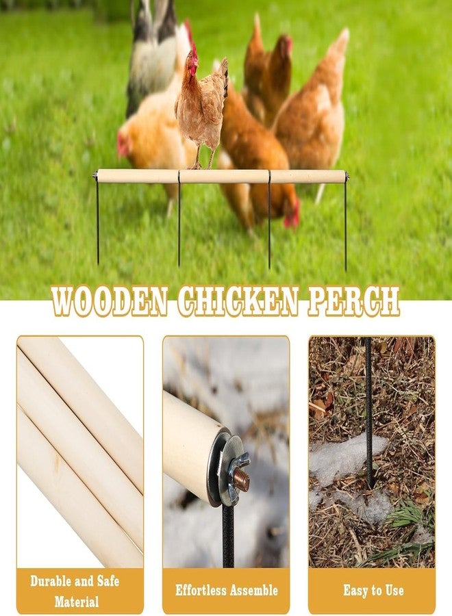 Neeenn Extra Long Chicken Perch Toys, Wooden Chick Perch Stand with Metal Ground Plug, Outdoor Birds Training Platform, Chicken Coop Accessories, Suitable for Poultry Rooster Chicks Large Bird Chicks Parrot - Image 4