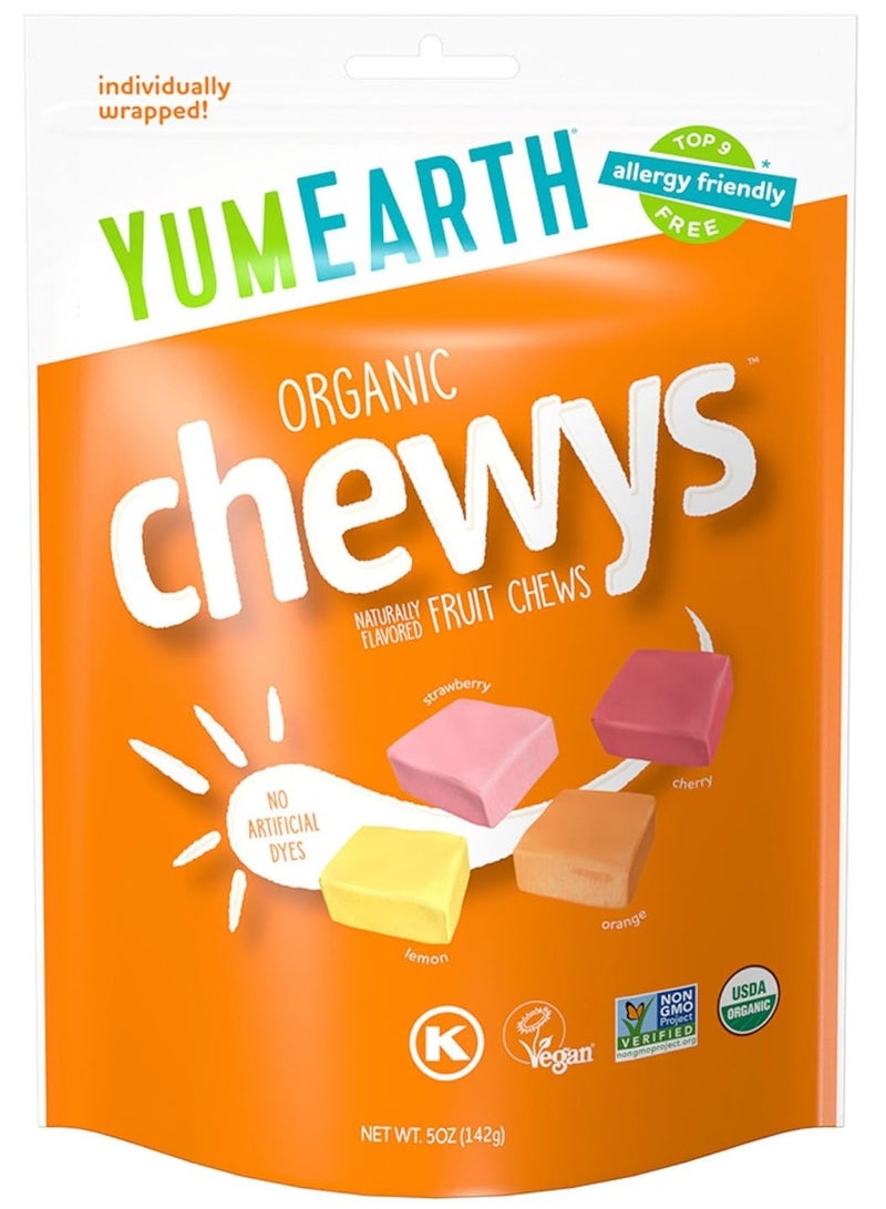 يام إيرث يام أورث‏, قطع قابلة للمضغ من الفاكهة العضوية ، نكهة الليمون ، والبرتقال ، والفراولة ، والكرز ، 5 أونصة (142 جم) - Image 1
