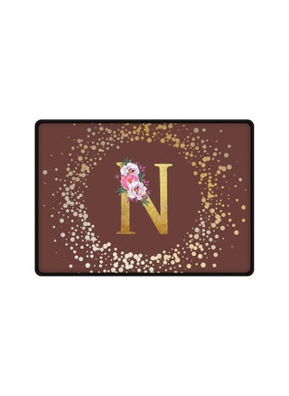 Designer Gaming Mouse Pad  Anti-Skid Mousepad Large Keyboard Mouse Pad Desk Mat Custom Monogram Initial Letter Floral Pattern Alphabet - N  (Brown) - pzsku/ZAF82072296486747356FZ/45/_/1696070587/93f62e59-f254-43b9-9b18-3734d966dab0