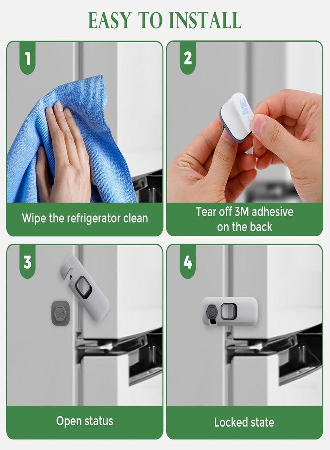 Bitrexup 5 Pack Child Proof Refrigerator Lock, QYESWHSR Fridge Locks for Kids with Sticky Adhesive Pads, Child Safety Locks for Doors, RV Refrigerator, Oven Lock Child Safety Baby Cabinet Locks - multy colour Updated - Image 5