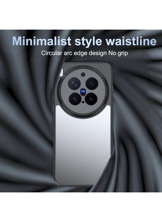 Muzz Clear Case for vivo X300 Pro 2025 Transparent Hard PC Back & Soft TPU Bumper Not Yellowing Shockproof Protective Phone Case Slim Fit Thin Cover for vivo X300 Pro 5G Hybrid Black Case - Image 2