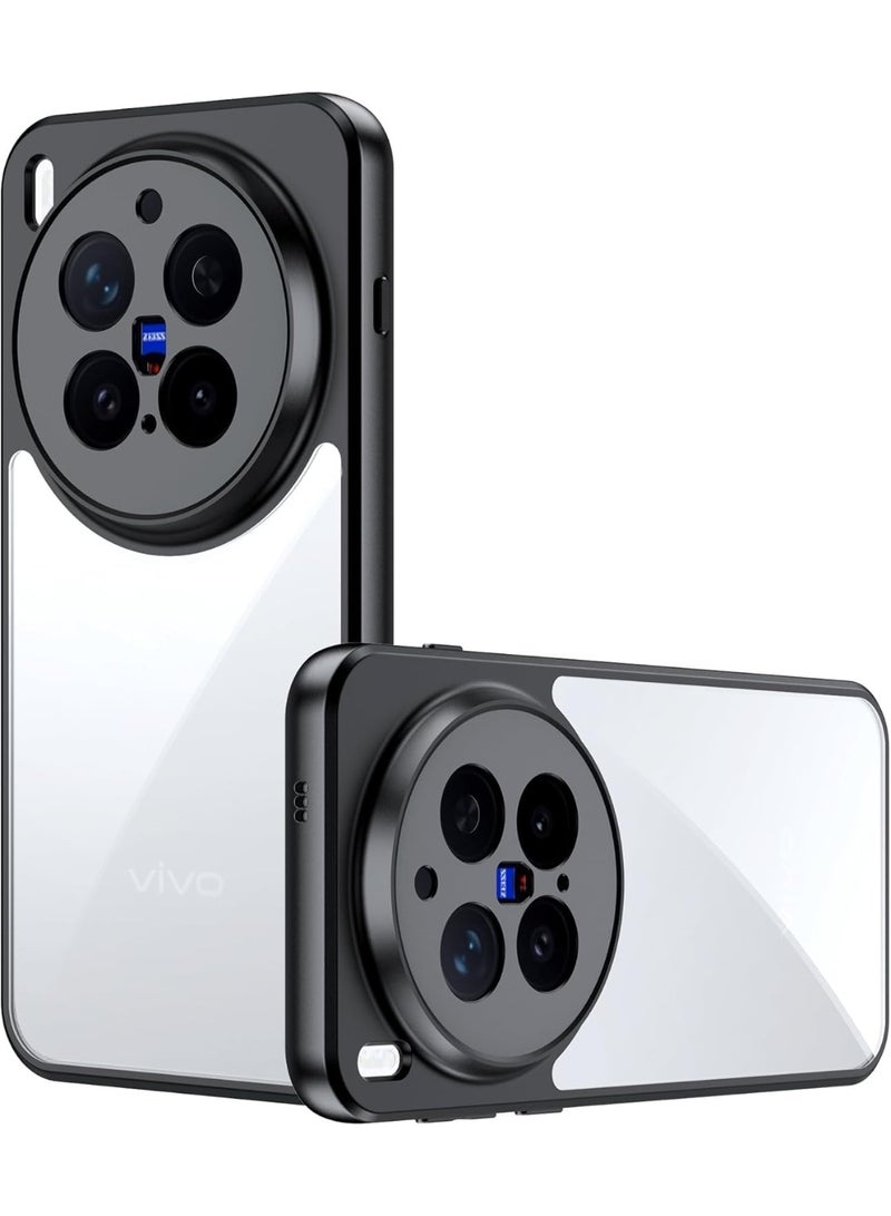 Muzz Clear Case for vivo X300 Pro 2025 Transparent Hard PC Back & Soft TPU Bumper Not Yellowing Shockproof Protective Phone Case Slim Fit Thin Cover for vivo X300 Pro 5G Hybrid Black Case - Image 1