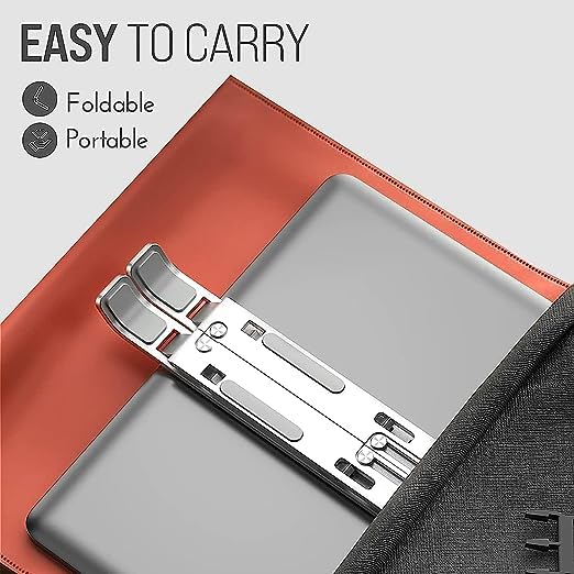 Zovesty Aluminum Ergonomic Foldable Portable Tabletop LaptopDesktop Riser Stand Holder Compatible for MacBook HP Dell Lenovo All Other Notebook Silver - Image 5