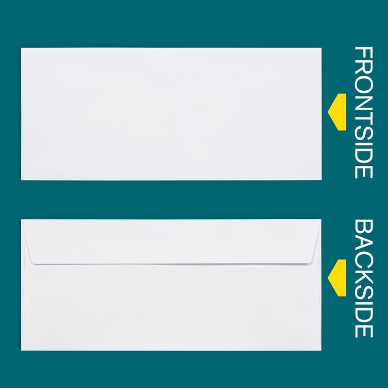 EnDoc #9 Envelopes Self Seal - 100 Pack - Security Tinted 3 7/8" x 8 7/8" Business Envelopes Peel & Seal - Mailing Envelopes Letter Size - Legal Envelopes for Invoices, Statements - 24lb Plain Envelopes - Image 2