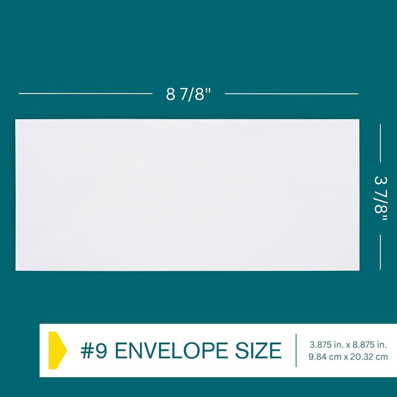 EnDoc #9 Envelopes Self Seal - 100 Pack - Security Tinted 3 7/8" x 8 7/8" Business Envelopes Peel & Seal - Mailing Envelopes Letter Size - Legal Envelopes for Invoices, Statements - 24lb Plain Envelopes - Image 3