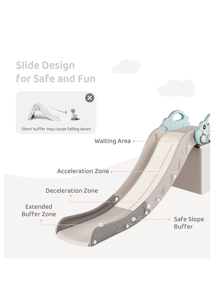 YelaJoy - Kids Indoor Sofa Slide Stair Slide Attachment to Toddler Bed and Nugget Couch Best Accessory to Toy Playground and Bedroom Blue Car - Image 1