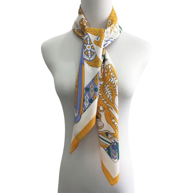 Julunar Silk Like Head Scarf for Women - Satin Large Hair Scarves - 35" Square Silk Hair Wrap for Sleeping with Gift Packed - Image 5