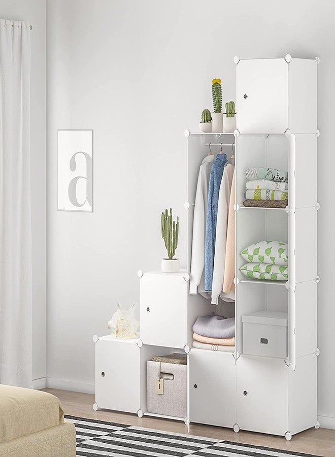 LUHI Plastic Wardrobe for Kids Clothes – Easy to Use Anti-Skid & Non-Slip Effective Professional, Plastic Cupboard for Kids, Foldable Almirah, Collapsible Wardrobe (White HF2, 6-Shelf-4-Door) - Image 4