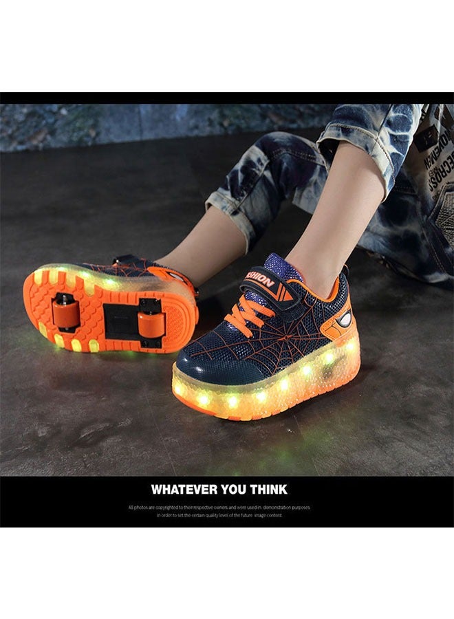 Beauenty LED Flash Light Sneaker Skate Shoes with Wheels USB Charging Roller Skates Shoes for Kids  - Image 4